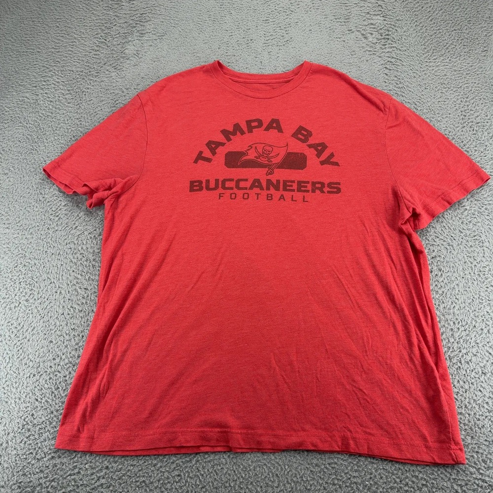 Tampa Bay Buccaneers T Shirt Mens 2XL Red NFL Football Logo Graphic Tee Crew